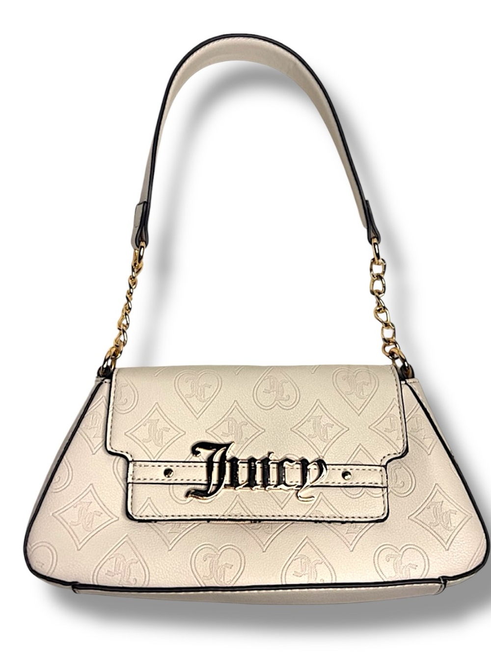 JUICY COUTURE Cream Shoulder Bag with Gold Hardware